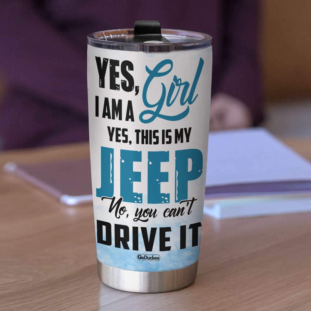 Personalized Girl Jeep Stainless Steel Tumbler