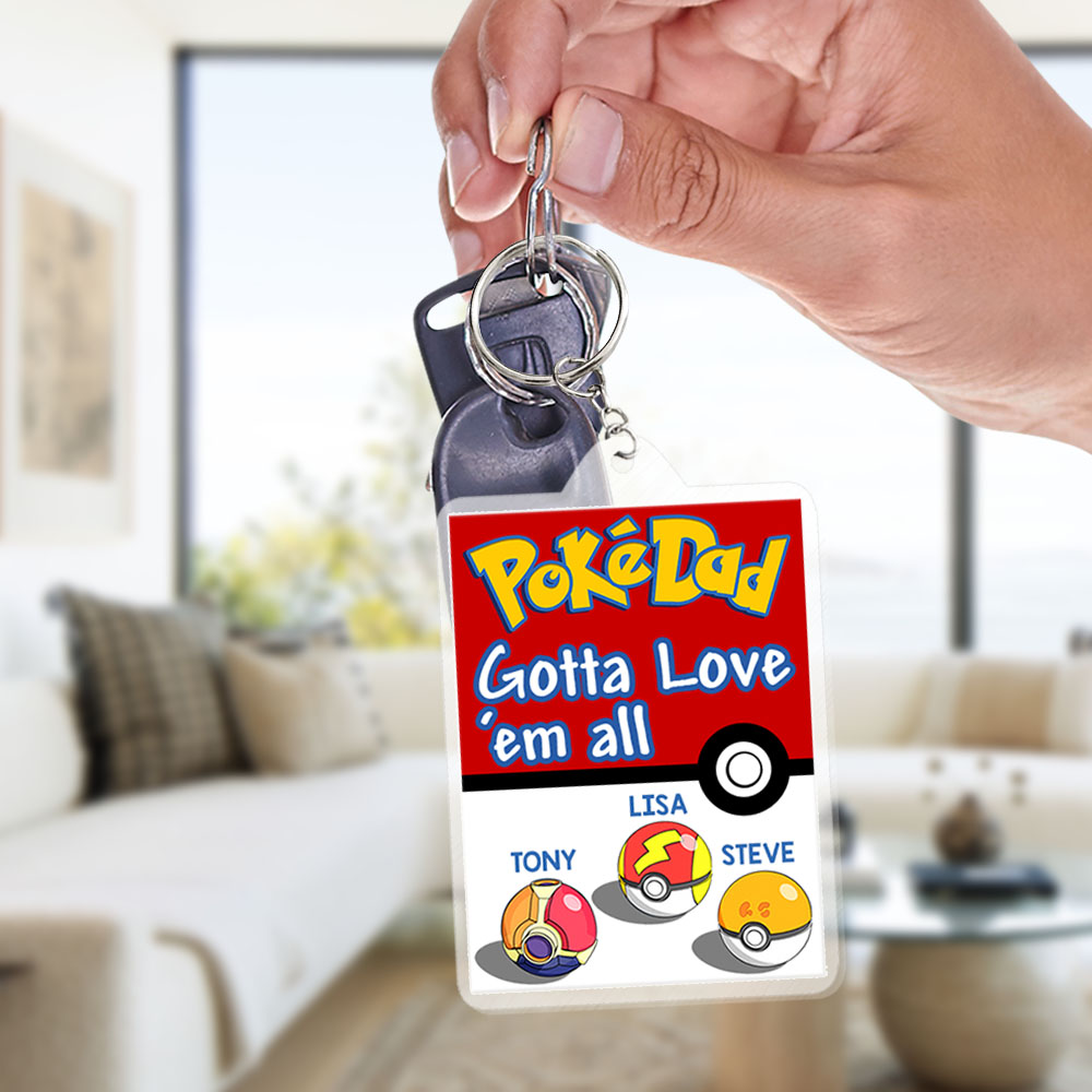 Personalized PokeDad Keychain - Unique Gift for Father's Day Keychains PopCulturePrints