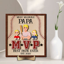 Load image into Gallery viewer, Most Valuable Baseball Dad Personalized Wood Sign Wood Sign PopCulturePrints
