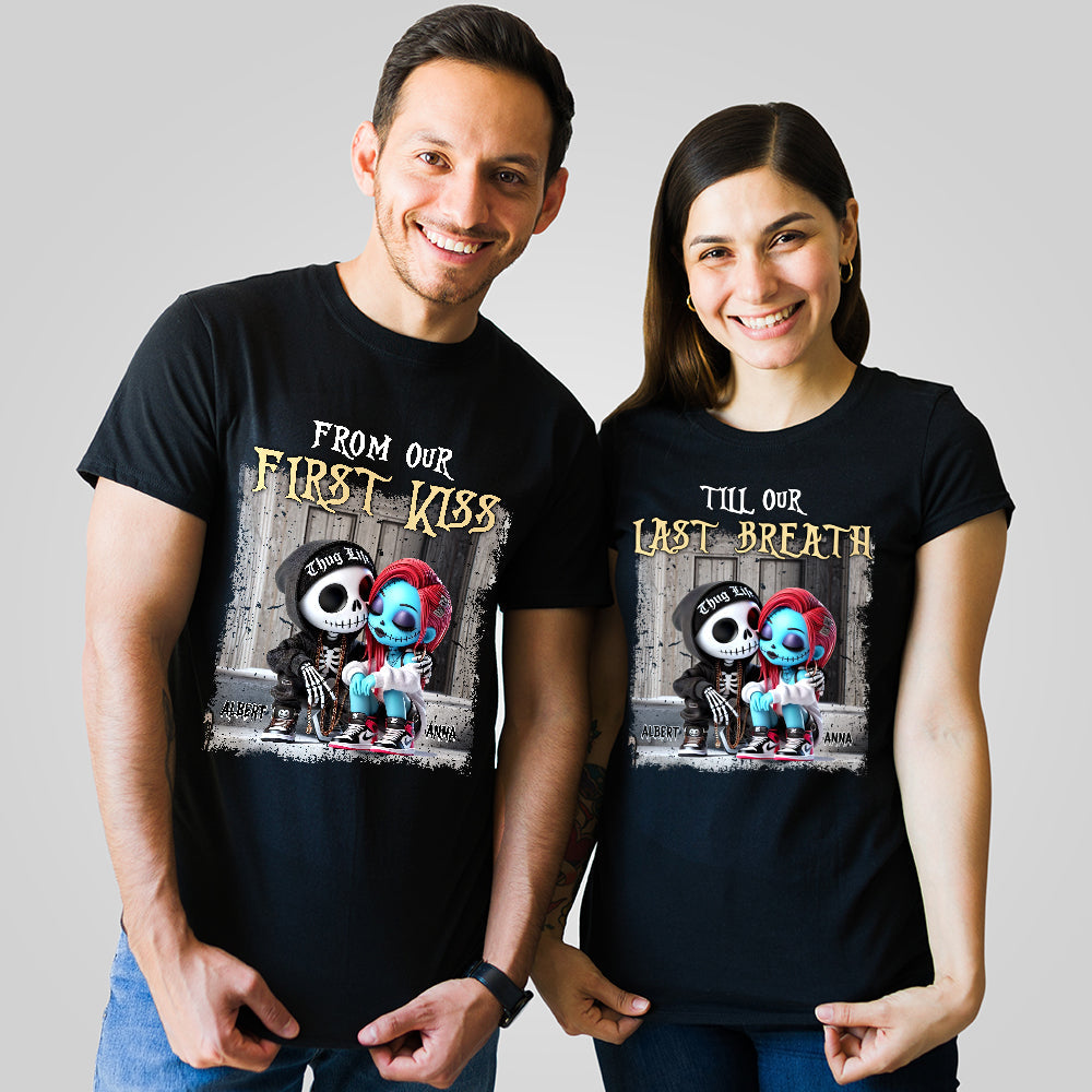 Customizable Couples Shirt - From Our First Kiss Till Our Last Breath | Valentine's Day Gifts Shirts PopCulturePrints