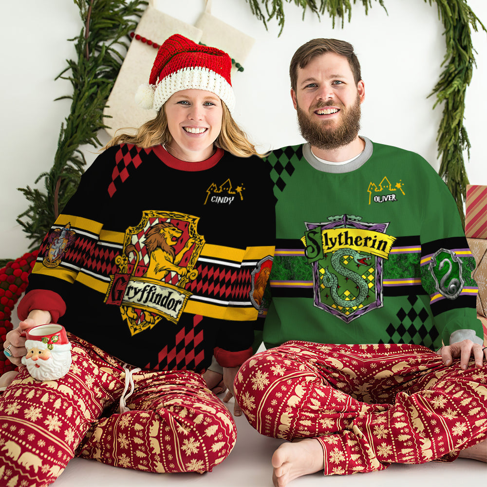 Personalized Gryffindor Ugly Christmas Sweater - Gift for Movie Fans & Book Lovers