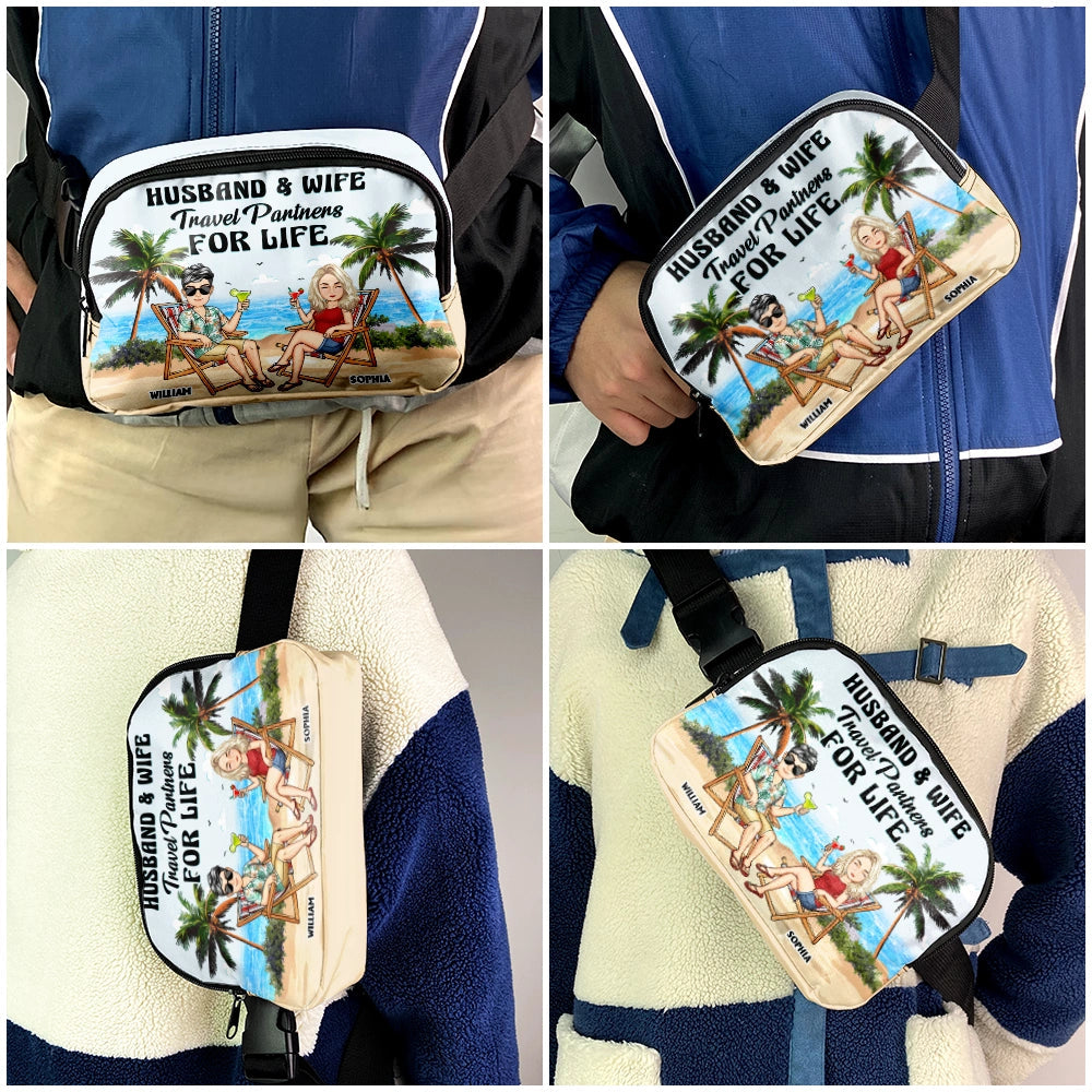 Travel Partners For Life - Personalized Crossbody Belt Bag Crossbody Belt Bag PopCulturePrints