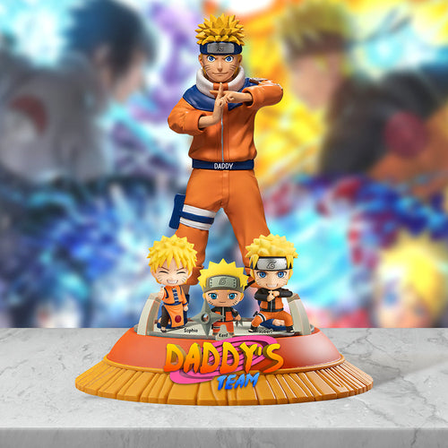 “Unleash Your Inner Ninja” - Daddy’s Team Acrylic Plaque - Personalized Gift for Dads, Kids, and Anime Fans Shaped Plaques PopCulturePrints