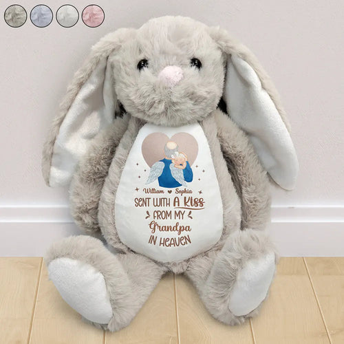 Sent With A Kiss From My Great Grandma In Heaven - Personalized Soft Toy Bunny Soft Toy Bunny PopCulturePrints