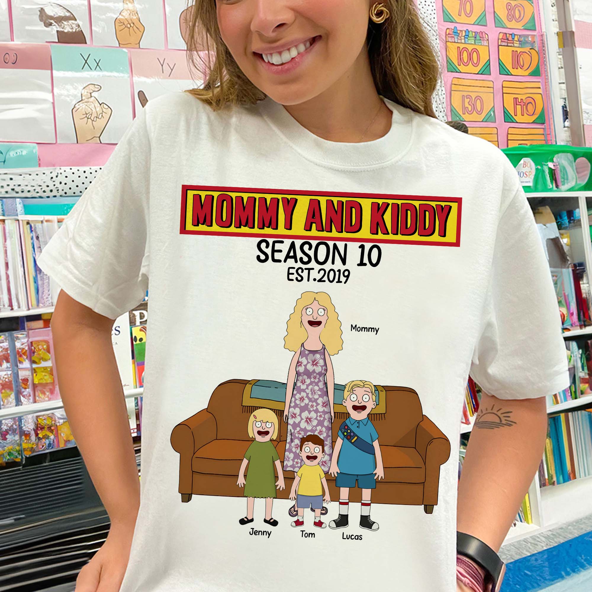 "Celebrate Every Moment with Love - Personalized Mommy and Kiddy Shirt for Mom, Grandma, and Loved Ones!" Shirts PopCulturePrints