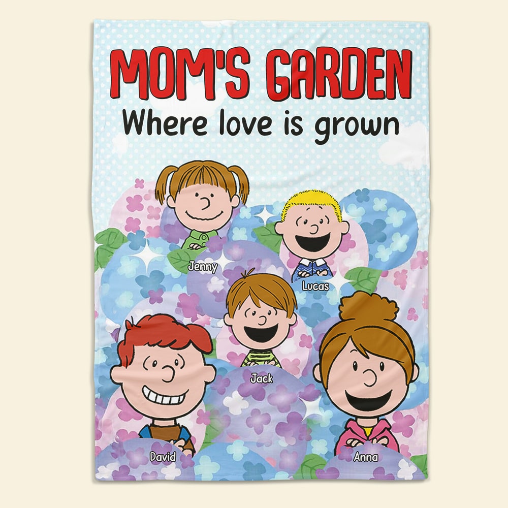 Personalized Mom Blanket - Mom's Garden Where Love Is Grown Blanket PopCulturePrints