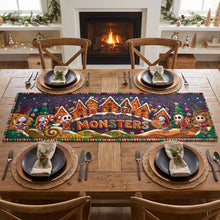Load image into Gallery viewer, Celebrate the Holidays with 'The Smith's Little Monsters' – Personalized Gingerbread Quilted Table Runner
