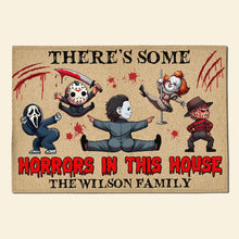 Load image into Gallery viewer, Personalized Funny Horror Movie Character Doormat - Horrors In This House
