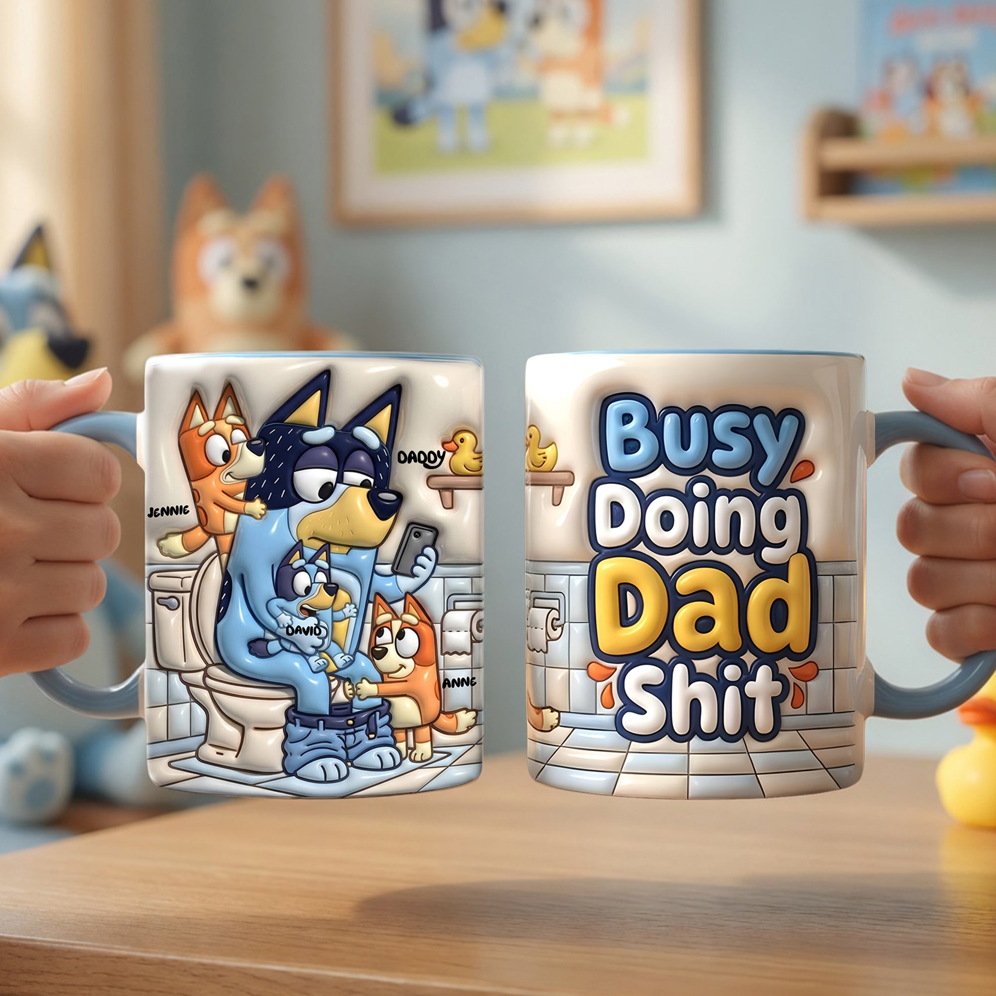 "Busy Doing Dad Shit" - Fun Personalized Coffee Mug for Dads - Perfect Gift for Father's Day, Grandpa, and Any Dad Coffee Mug PopCulturePrints