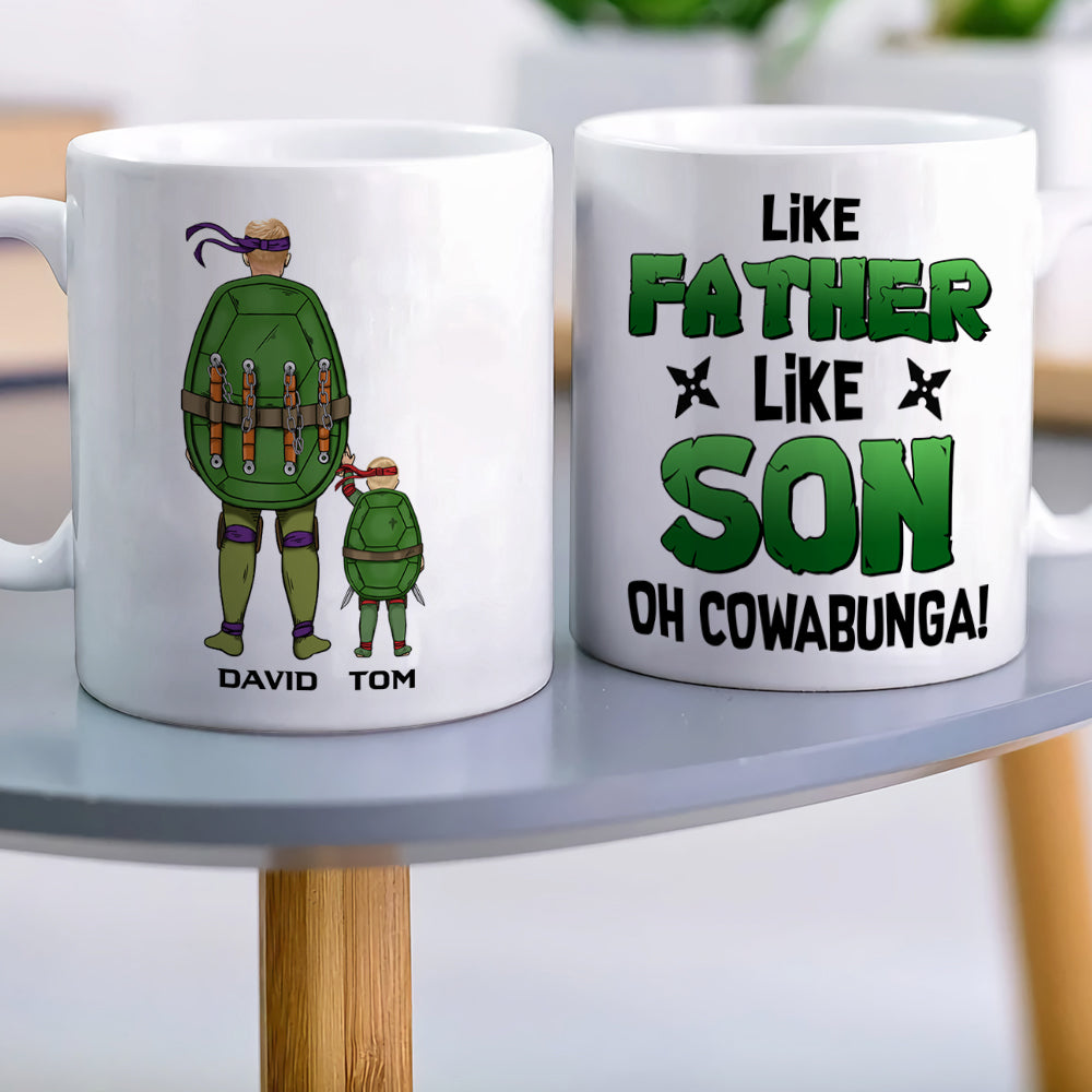 Personalized Like Father Like Son Coffee Mug - Fun Ninja Turtle Design Coffee Mug PopCulturePrints