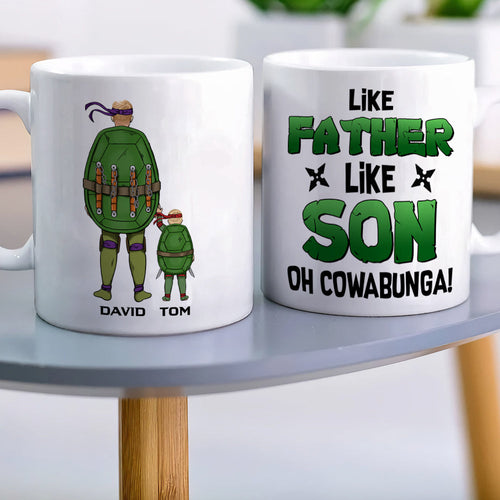 Personalized Like Father Like Son Coffee Mug - Fun Ninja Turtle Design Coffee Mug PopCulturePrints