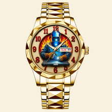 Load image into Gallery viewer, Personalized Welder's Timepiece | Custom Steel Men's Watch for Welding Enthusiasts Men's Watch PopCulturePrints
