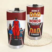 Load image into Gallery viewer, Custom Super Dad Tumbler - Personalized Father&#39;s Day Gift Tumbler Cup PopCulturePrints
