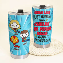 Load image into Gallery viewer, Funny Personalized Superhero Tumbler - Happy Father&#39;s Day Gift Coffee Mug PopCulturePrints
