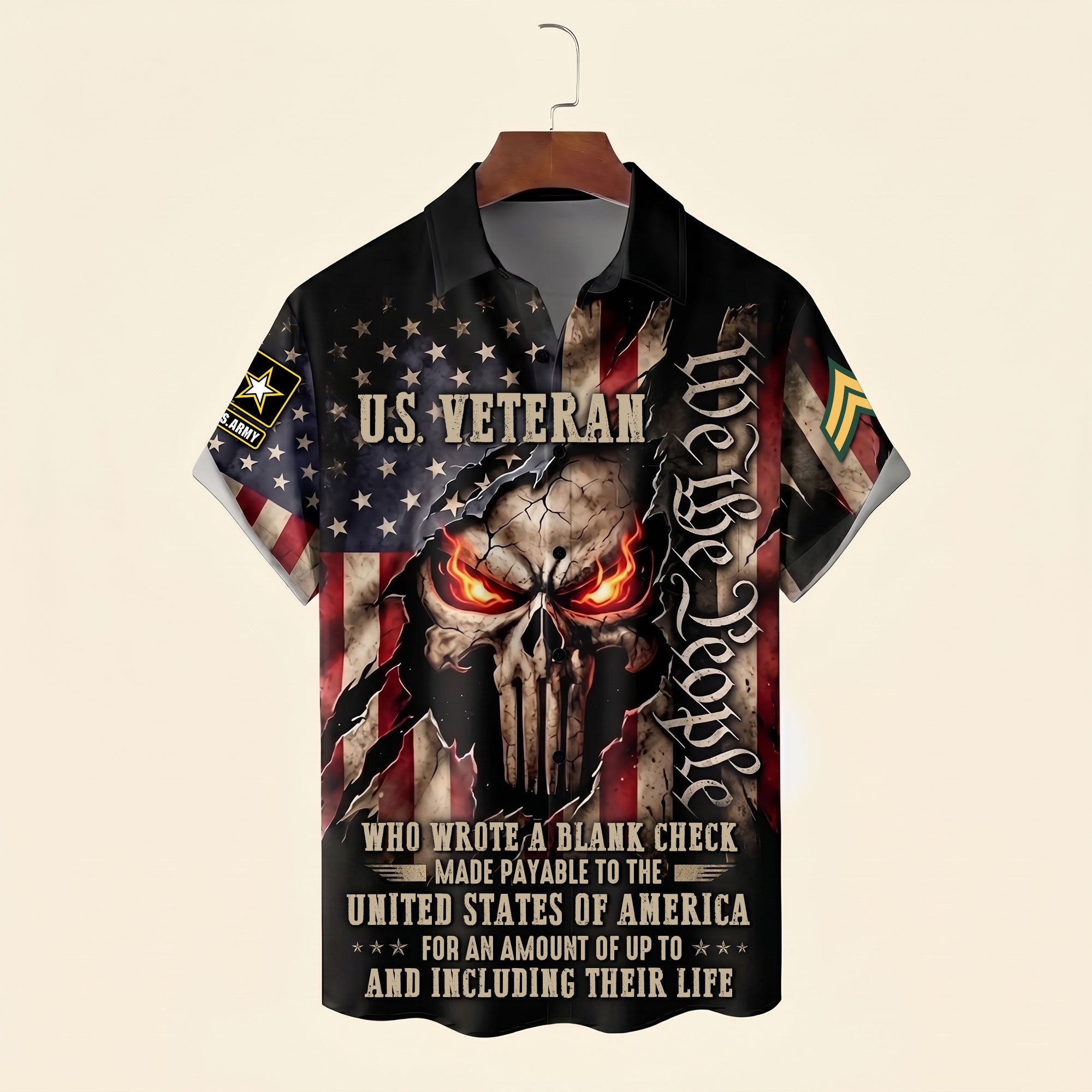 Fierce American Veteran Hawaiian Shirt - A Bold Tribute for Personalized Gifts Hawaiian Shirts PopCulturePrints