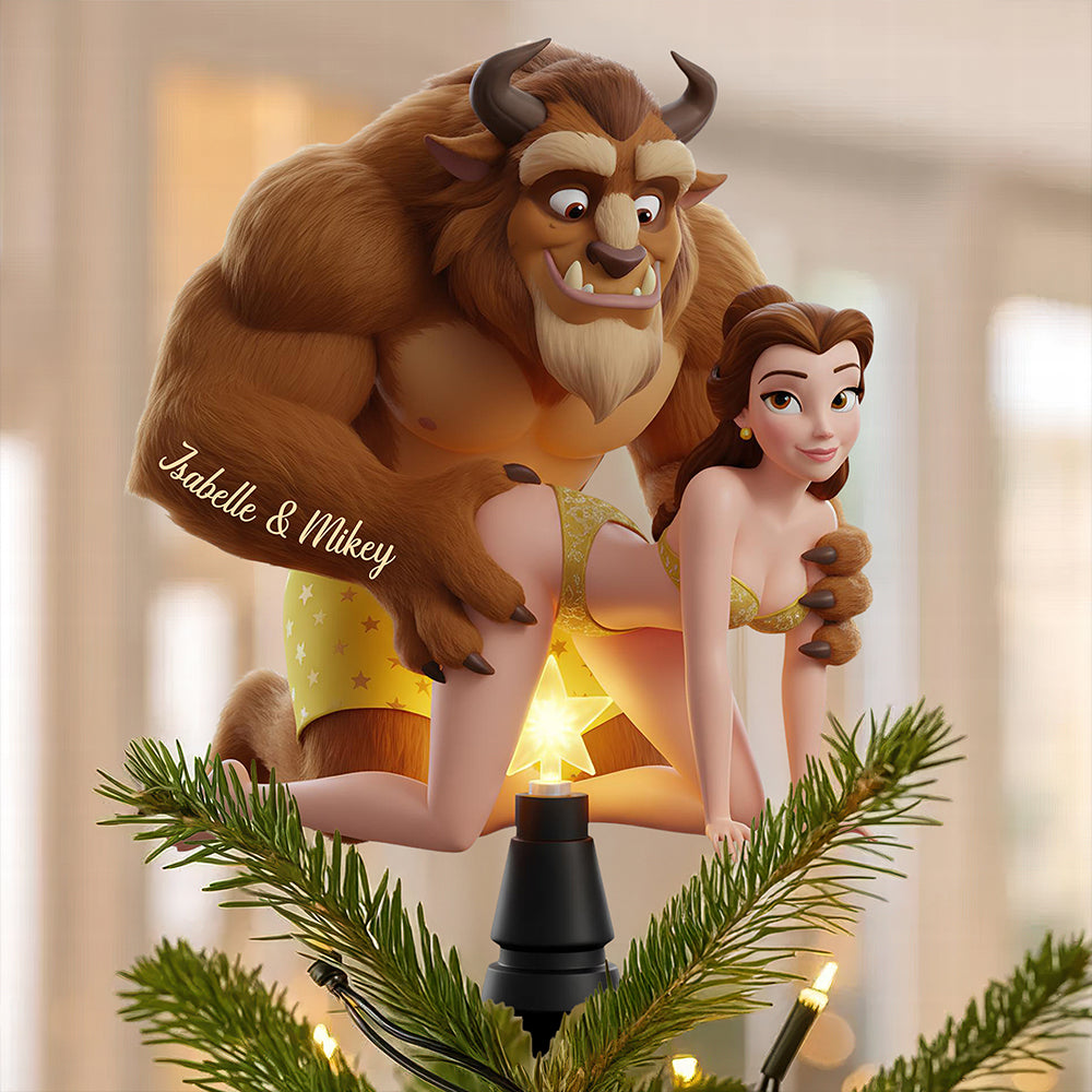 “Make Your Holiday Magical!” Funny Fairy Tale Tree Topper - Personalized Gift for Couples Ornament PopCulturePrints