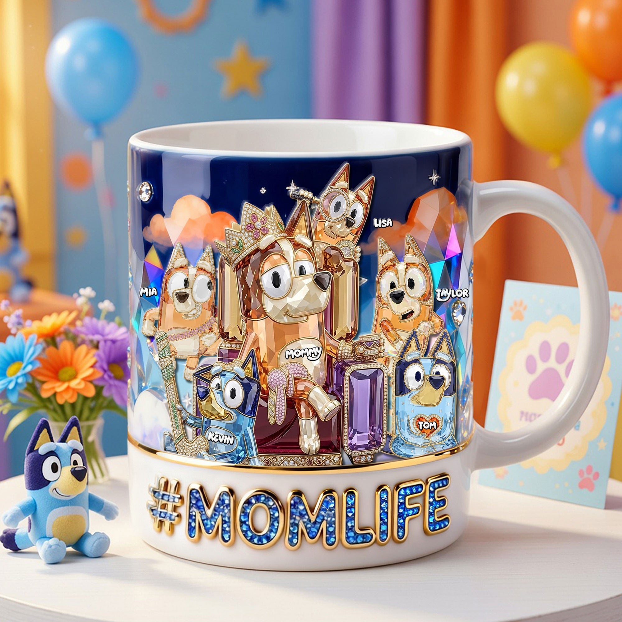 “Celebrate Mom’s Joy!” - Puppy Queen Mom And Kids Coffee Mug, Personalized Gift For Mom, Grandma and More Coffee Mug PopCulturePrints