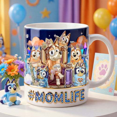 “Celebrate Mom’s Joy!” - Puppy Queen Mom And Kids Coffee Mug, Personalized Gift For Mom, Grandma and More Coffee Mug PopCulturePrints