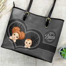 Load image into Gallery viewer, Best Mom Ever - Personalized Leather Tote Bag | A Heartfelt Gift for Moms and Grandmas Leather Tote Bag PopCulturePrints
