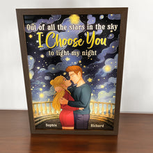 Load image into Gallery viewer, Personalized Starry Night Light Frame for Couples Light Picture Frame PopCulturePrints
