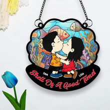 Load image into Gallery viewer, Personalized Couple Suncatcher Ornament - Kissing Under the Sea
