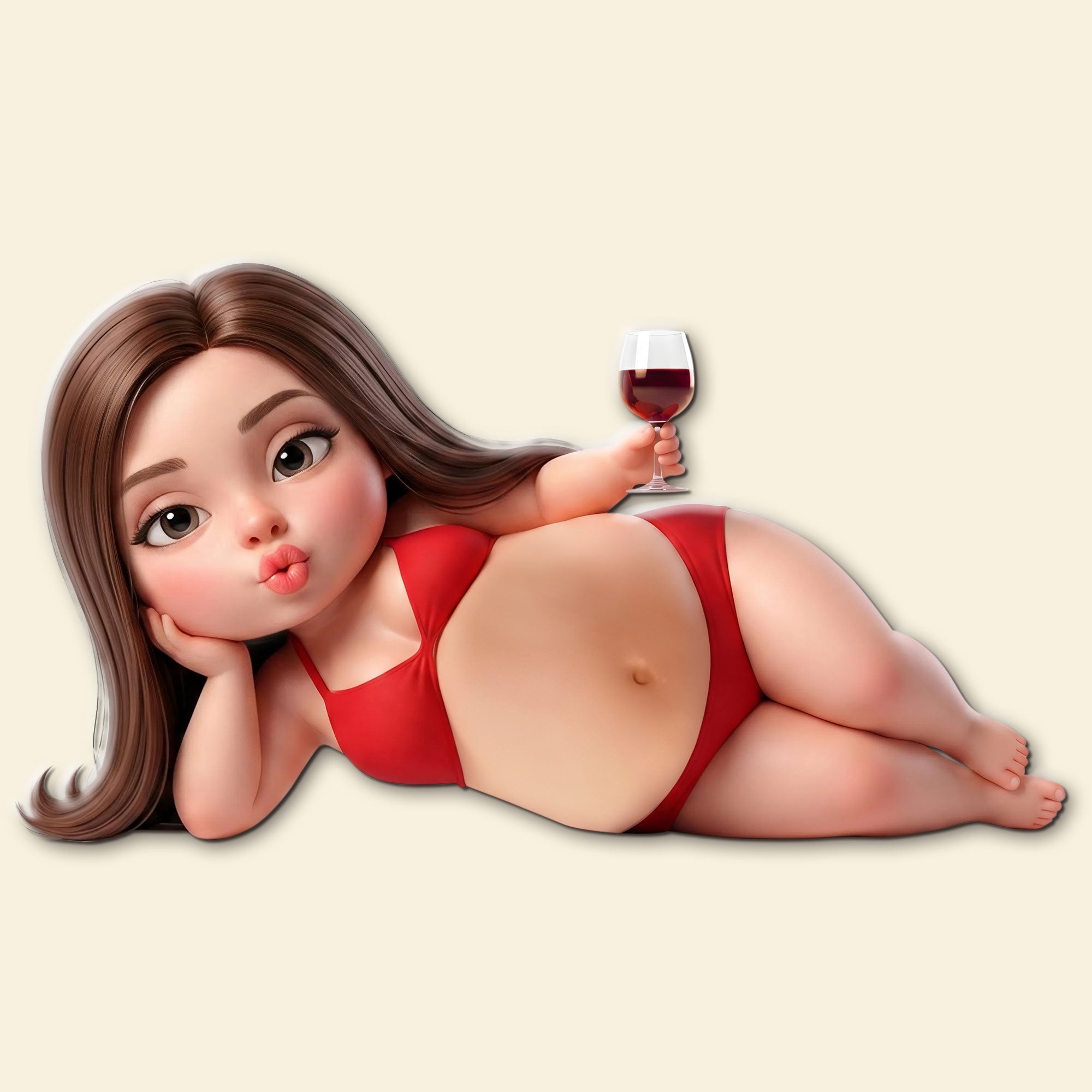 Big Belly, Bigger Love - Custom Photo Gifts For Couple Anti-Collision Acrylic Fridge Magnet 04HUTI100626 Fridge Magnet PopCulturePrints