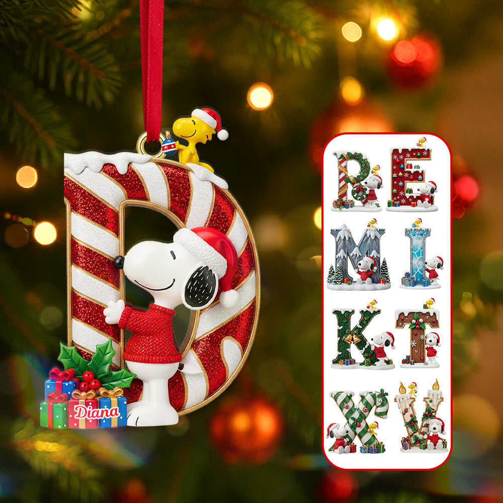 Celebrate the Season with Joy – Personalized Christmas Alphabet Acrylic Ornament Ornament PopCulturePrints