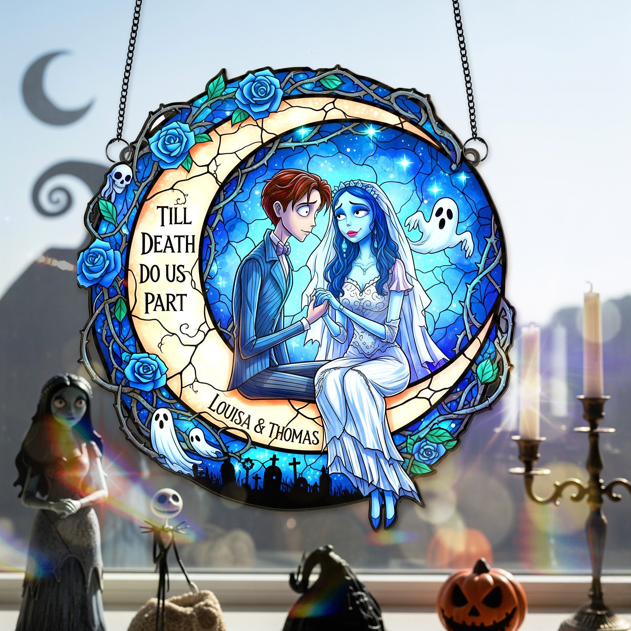 Till Death Do Us Part Suncatcher Ornament - Personalized Gift for Couples Ornament PopCulturePrints