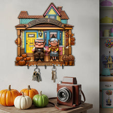 Load image into Gallery viewer, Welcome Home, Lovebirds! Personalized Wood Key Hanger - Custom Gift for Couples Wood Sign PopCulturePrints
