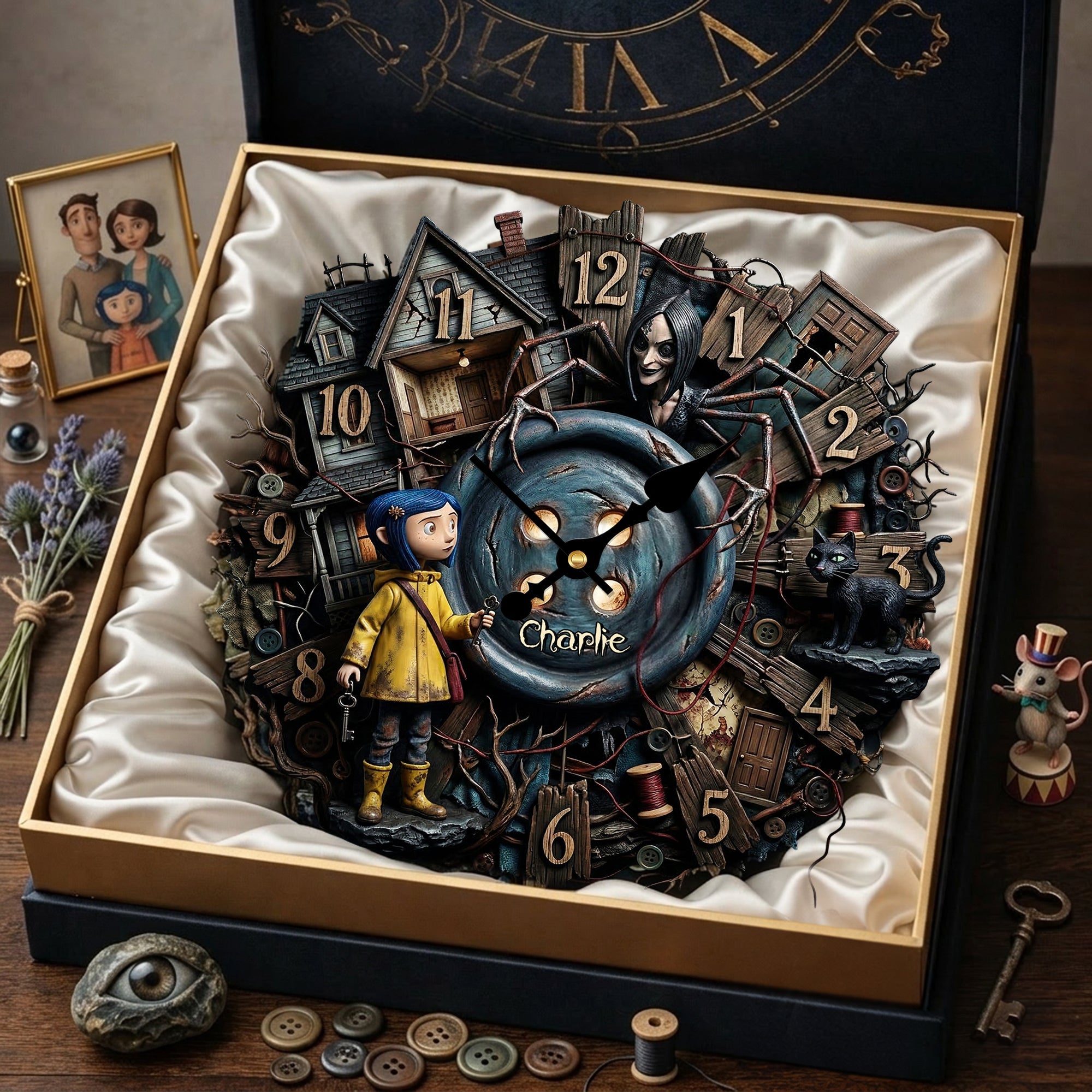 Time Flies in a Spooky World - Nightmare Hanging Wall Clock - Personalized Gift for All Occasions Hanging Wall Clock PopCulturePrints