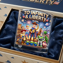 Load image into Gallery viewer, "To Infinity &amp; Liberty" - Personalized Drinking Glass for America’s 250th Anniversary - Perfect Gift for Patriots Glass PopCulturePrints
