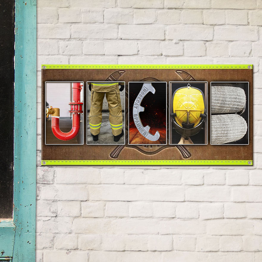 Custom Firefighter Metal Sign - Personalized Gift for Heroes Metal Signs PopCulturePrints