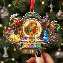 Load image into Gallery viewer, All Aboard the Merry Train of Thought - Personalized Acrylic Ornament
