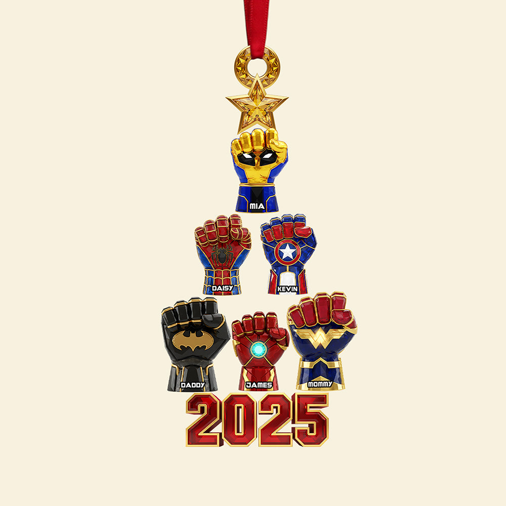 Celebrate Togetherness: Personalized Family Hand Acrylic Ornament – Perfect Gift for Loved Ones at Christmas Ornament PopCulturePrints