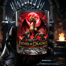 Load image into Gallery viewer, “Father of Dragons” – Personalized Round Glass – Unique Gift for Dad and Grandpa Glass PopCulturePrints
