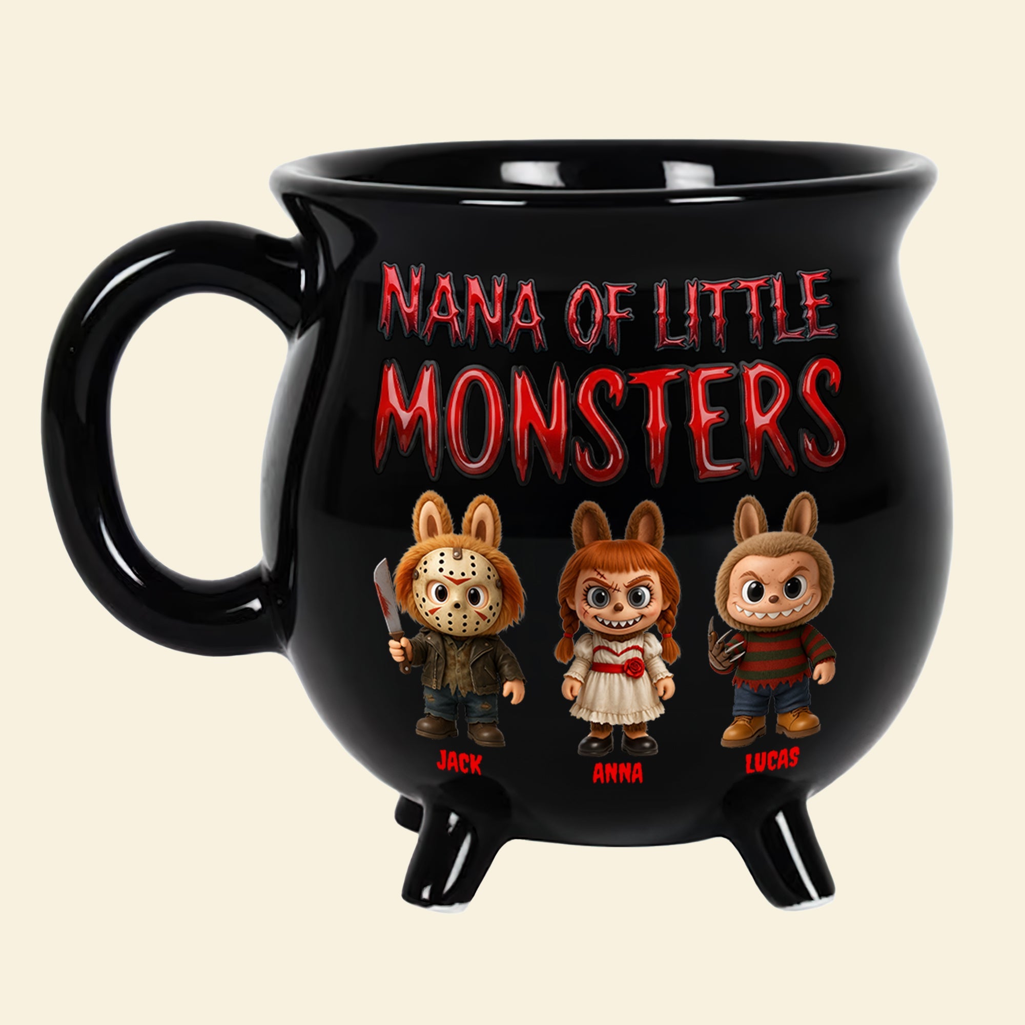 Mom Of Little Monsters: A Personalized Gift for Halloween - Custom Cauldron Mug Cauldron Mug PopCulturePrints