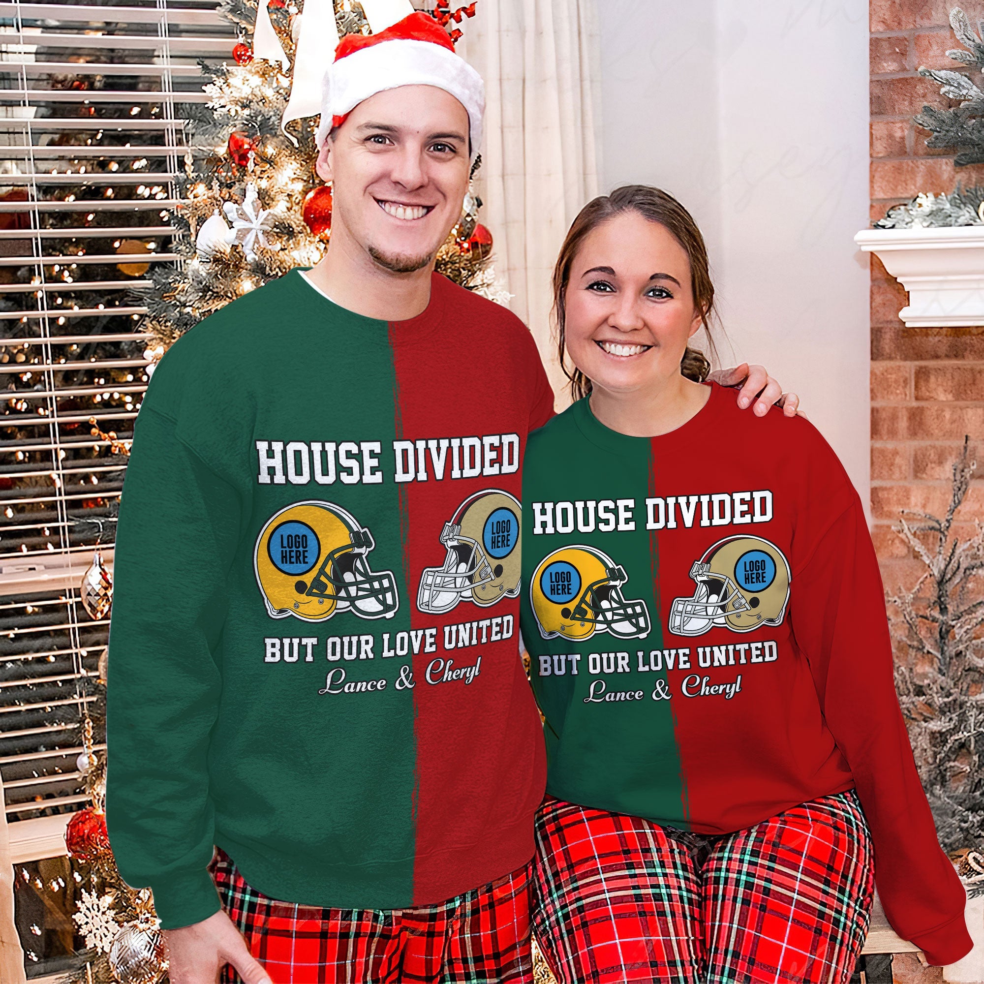 House Divided Football Couple Shirts | Personalized Valentine's Day Gifts AOP Products PopCulturePrints