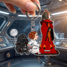 Load image into Gallery viewer, “A Strong Mom Always Leads the Way” - Personalized Strong Mom And Kids Acrylic Keychain - Gift for Mom, Grandma, and More Keychains PopCulturePrints
