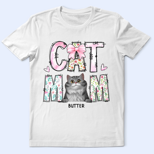 “For the Cat Moms Who Love Their Furry Friends” - Personalized T-Shirt - Gift for Mom, Grandma, Cat Lover T-shirt PopCulturePrints