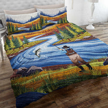 Load image into Gallery viewer, “Catch the Perfect Gift!” – Fisherman Quilt Bedding Set – Personalized Fishing Gift for Anglers and Nature Lovers Bedding Set PopCulturePrints
