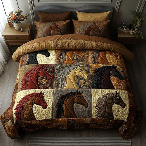 Horse Lovers Quilt Bed Set - Perfect Gift for Equestrian Enthusiasts Blanket PopCulturePrints