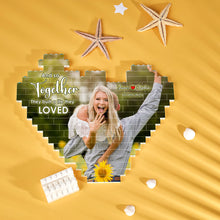 Load image into Gallery viewer, Custom Heart-Shaped Building Block Puzzle for Couples - A Life Built on Love Building Blocks PopCulturePrints
