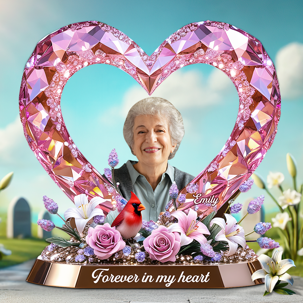 Forever in My Heart - Custom Memorial Plaque for Loved Ones Shaped Plaques PopCulturePrints