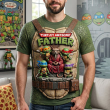 Load image into Gallery viewer, Turtley Awesome Father Shirt - Personalized Gift for Dad and Grandpa AOP Products PopCulturePrints
