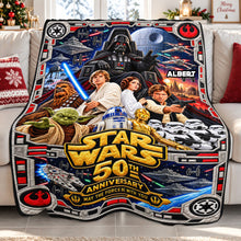 Load image into Gallery viewer, “May the Force Be With You” – Cosmic Warrior Blanket - Personalized Gift for Star Wars Fans
