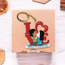 Load image into Gallery viewer, Unique Personalized Couple Keychain - Kissing Love Design Gift for Valentine&#39;s Day Gifts Keychains PopCulturePrints
