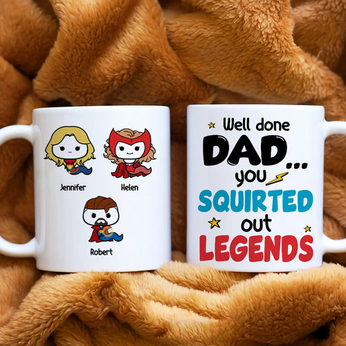 Personalized Superhero Dad Mug - Fun Coffee Gift Coffee Mug PopCulturePrints