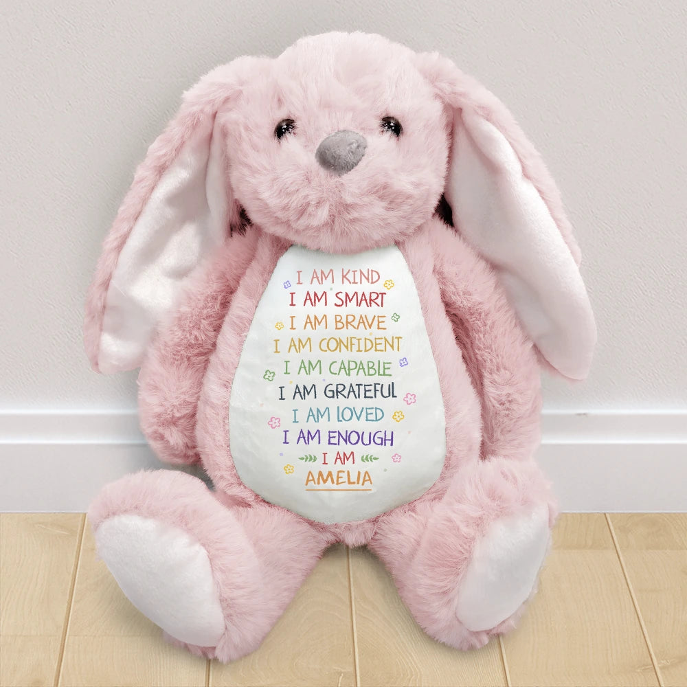 I Am Kind, I Am Smart - Personalized Soft Toy Bunny Soft Toy Bunny PopCulturePrints