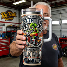 Load image into Gallery viewer, I Just Want to Go Racing! - Personalized Racing Tumbler for Old Man Racing Lovers Tumbler Cup PopCulturePrints

