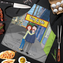 Load image into Gallery viewer, Personalized Cartoon Couple Apron - &#39;You &amp; Me, We Got This&#39; Aprons PopCulturePrints
